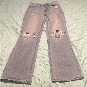 Distressed Gray Women's Jeans